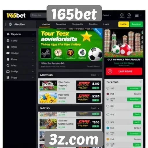 Análise da interface do usuário no site 165bet